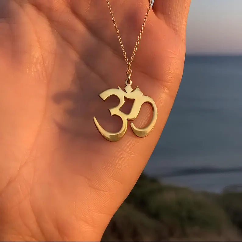 Gold Om Pendant Necklace