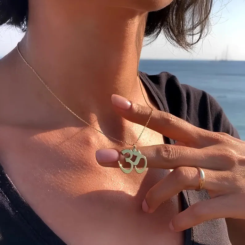 Gold Om Pendant Necklace