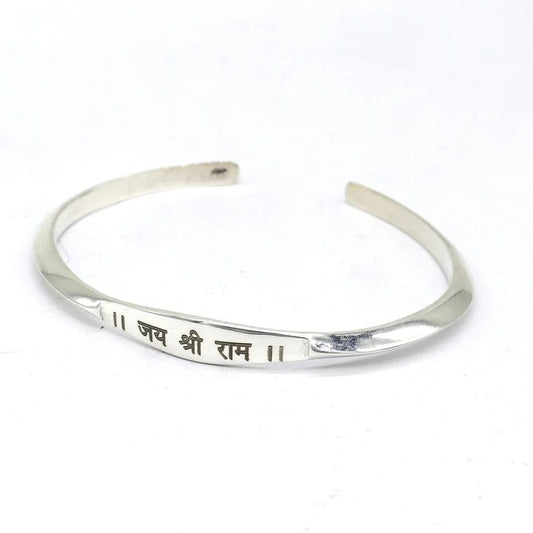 925 silver jai shree ram cuff bracelet