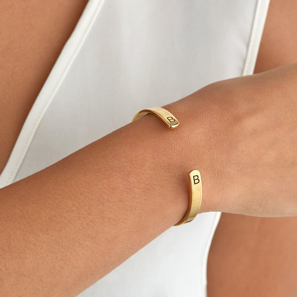 Bold initial cuff bracelet