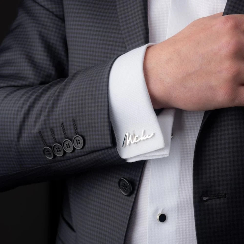 Personalized Signature Style Wedding Cufflinks