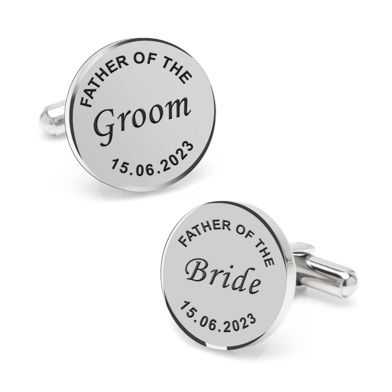 Personalized Dates Quotes Father Of Bride Or Groom & Date Cufflink For Men And Boys 1 Pair