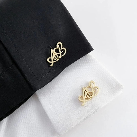 Personalized Heart Initial Cufflinks For Men