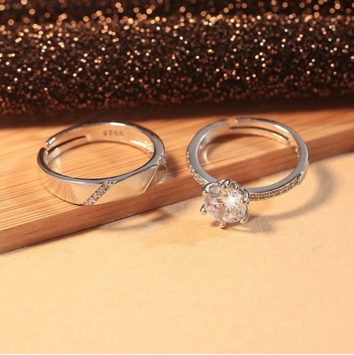 925 Silver  vow Couple Ring