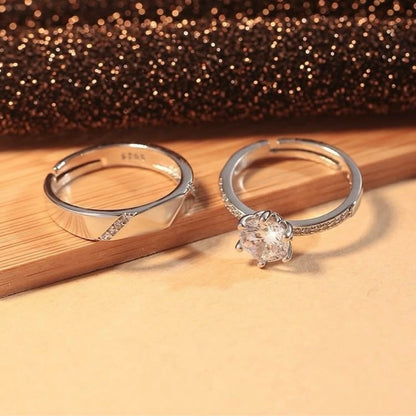 925 Silver  vow Couple Ring