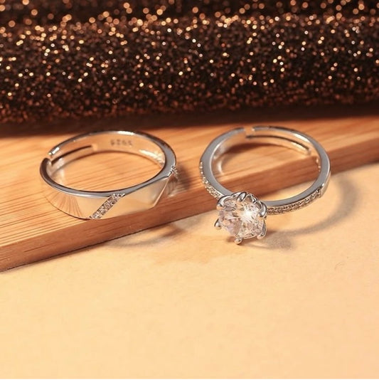 925 Silver  vow Couple Ring