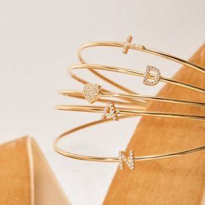 Bold initial cuff bracelet