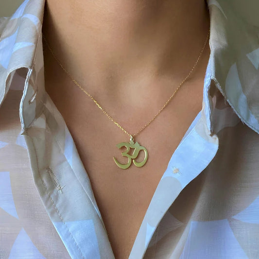 Gold Om Pendant Necklace