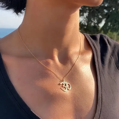 Gold Om Pendant Necklace