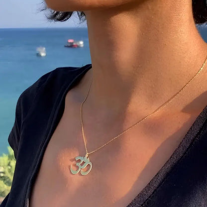 Gold Om Pendant Necklace