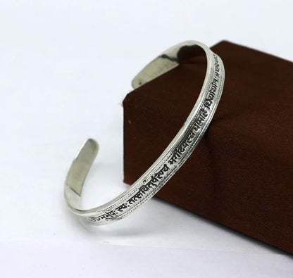 925 silver gayatri mantra cuff bracelet