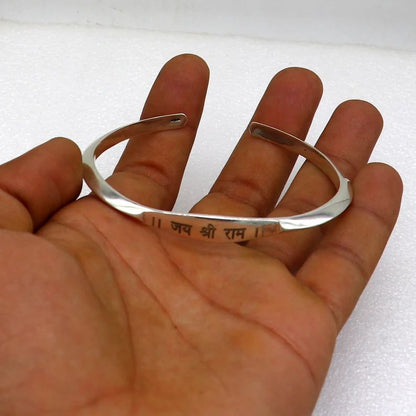 925 silver jai shree ram cuff bracelet