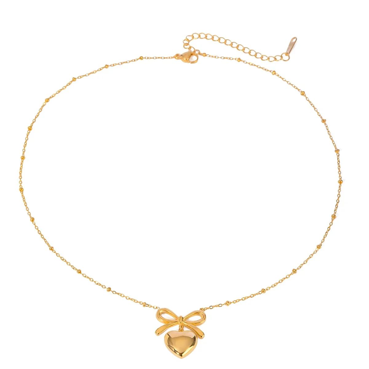 Bella bow and heart necklace