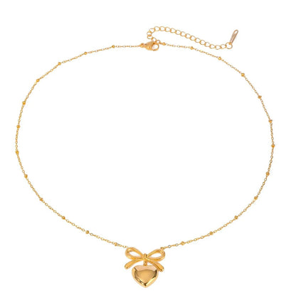 Bella bow and heart necklace