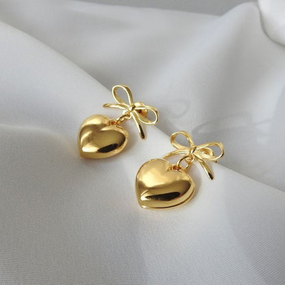 Bella heart knot earrings