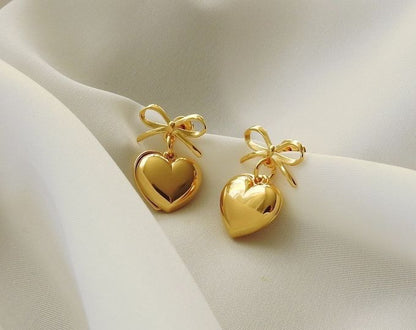 Bella heart knot earrings
