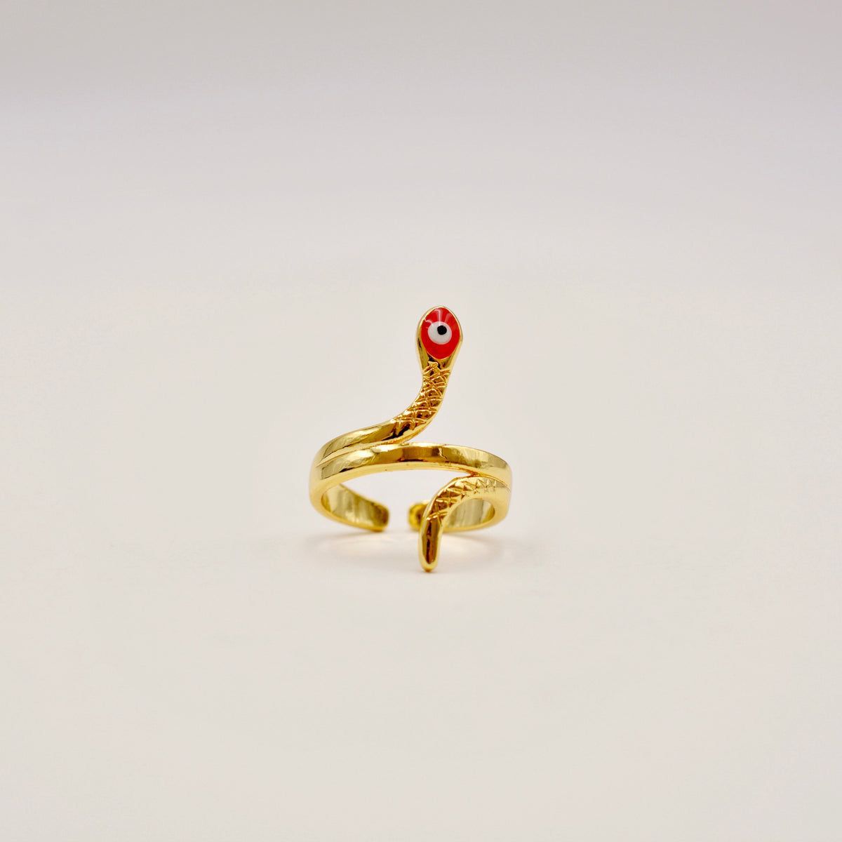 Serpentine evil eye ring