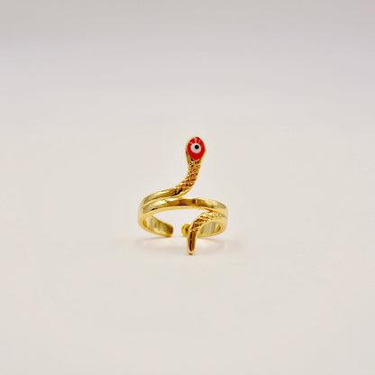 Serpentine evil eye ring