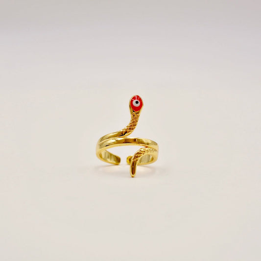 Serpentine evil eye ring