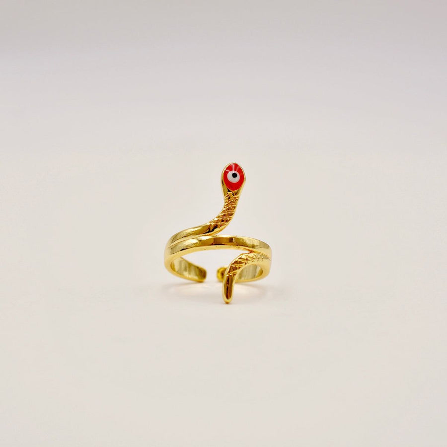 Serpentine evil eye ring