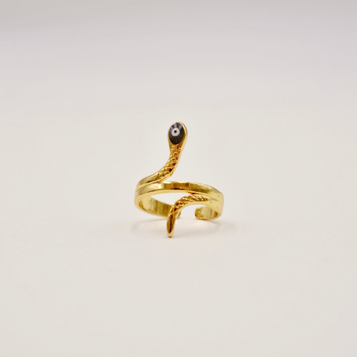 Serpentine evil eye ring