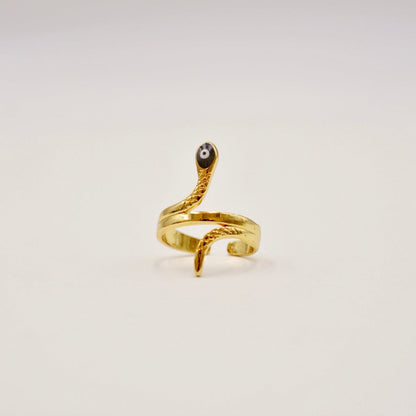 Serpentine evil eye ring