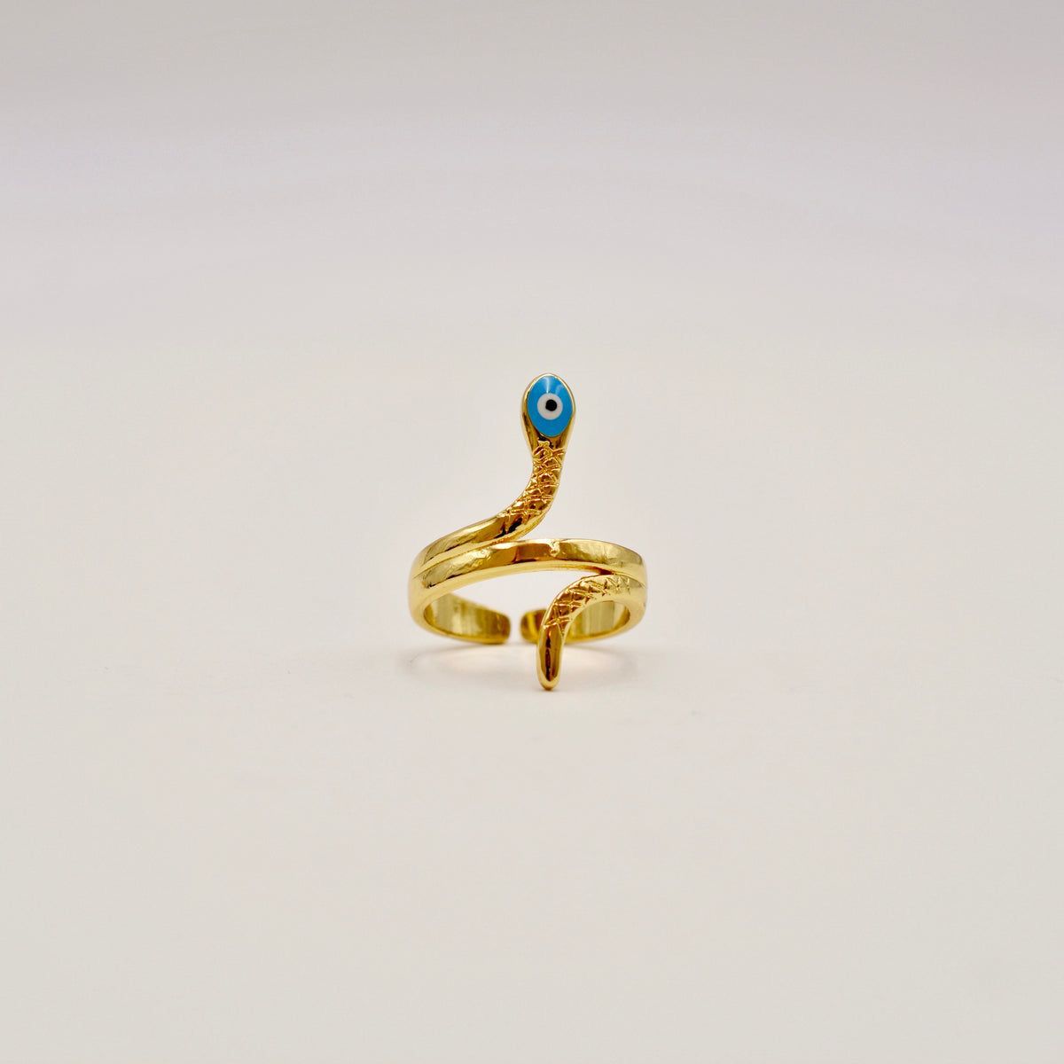 Serpentine evil eye ring