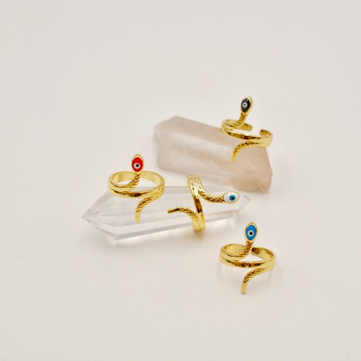 Serpentine evil eye ring