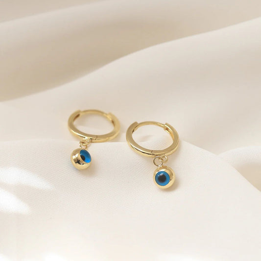 Evil eye drop earrings