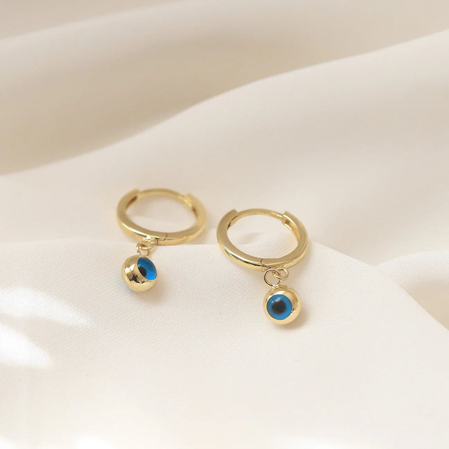 Evil eye drop earrings
