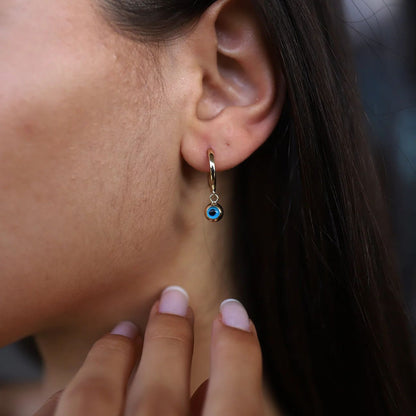 Evil eye drop earrings