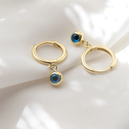 Evil eye drop earrings
