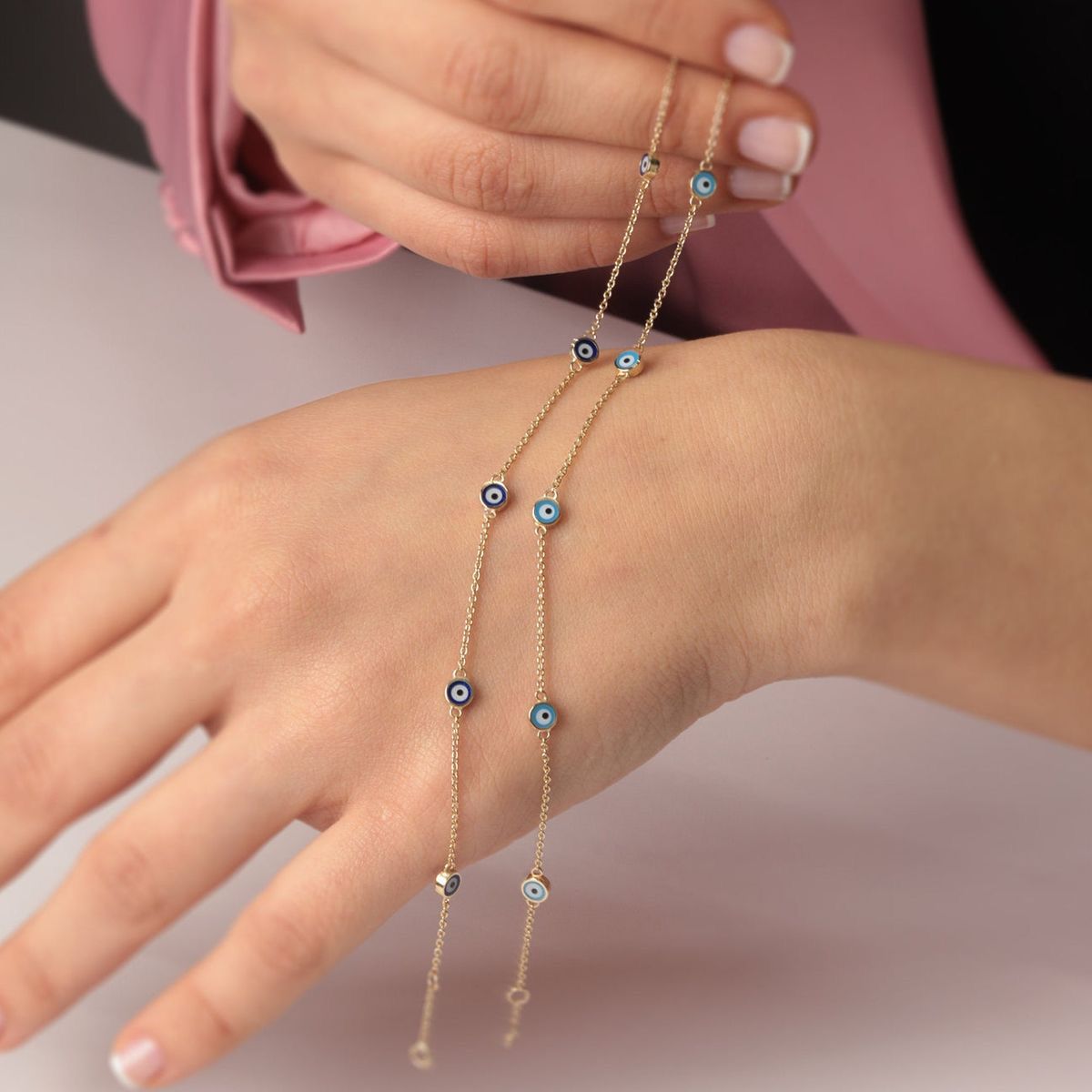 Evil eye chain bracelet