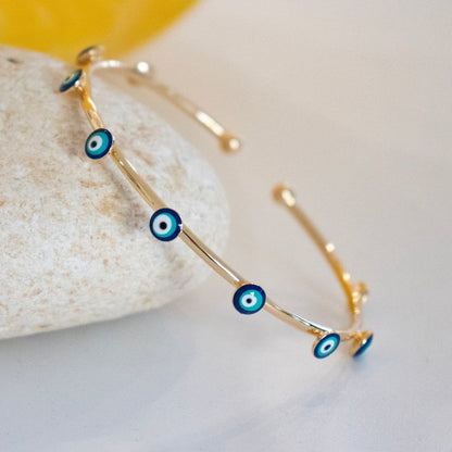 Evil eye cuff bracelet