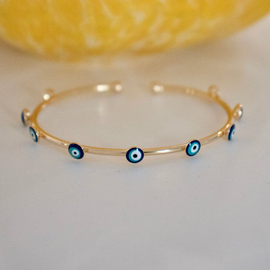 Evil eye cuff bracelet