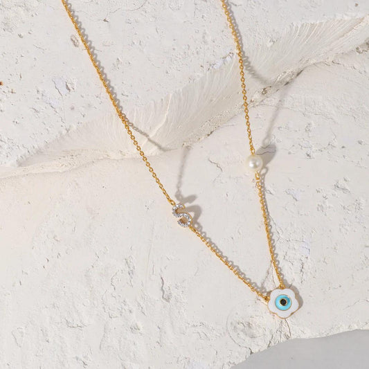 Initial Evil Eye Bloom Necklace