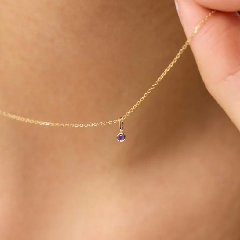 Birthstone drop necklace