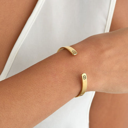 Bold initial cuff bracelet