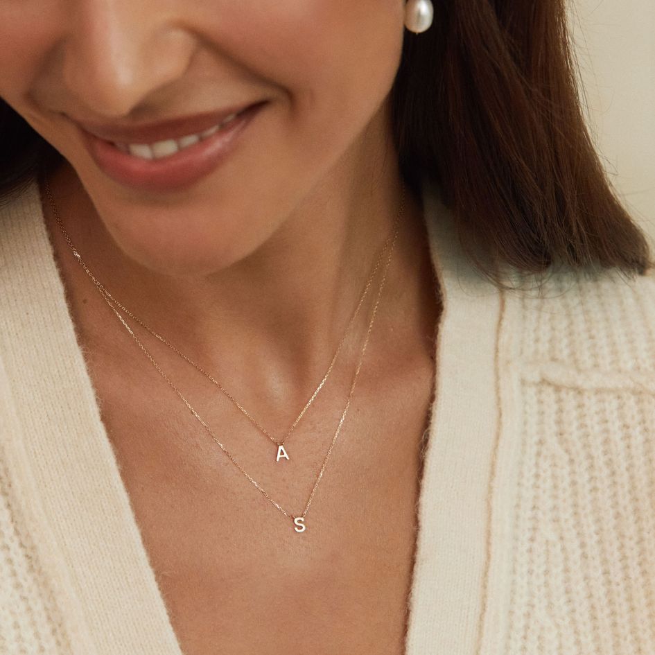 Initial letter necklace