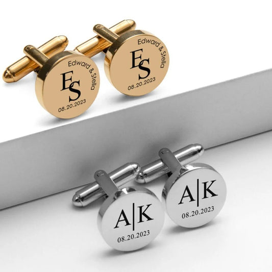 Personalized Initial Engraved Cufflink