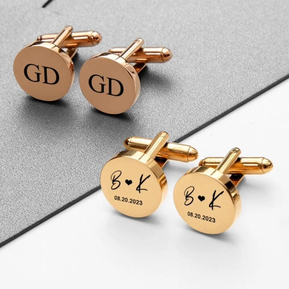 Personalized Initial Engraved Cufflink