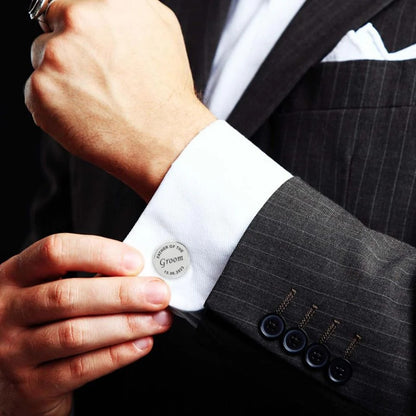 Personalized Dates Quotes Father Of Bride Or Groom & Date Cufflink For Men And Boys 1 Pair