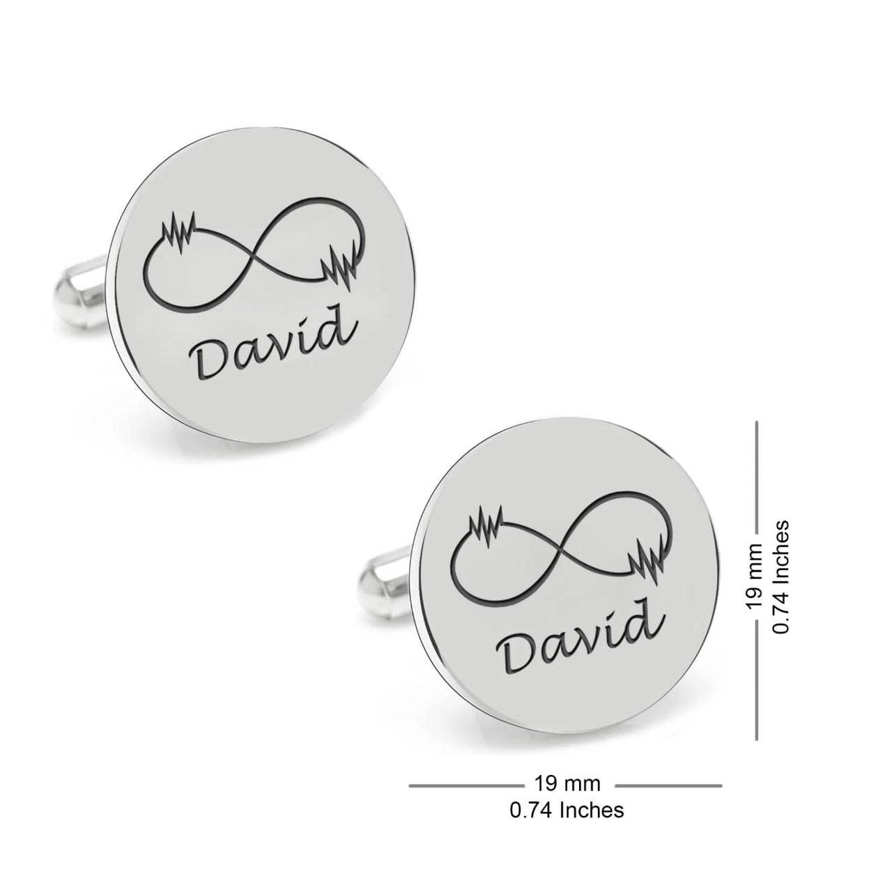Personalized Infinity Symbol & Last Name Cufflink For Men And Boys 1 Pair