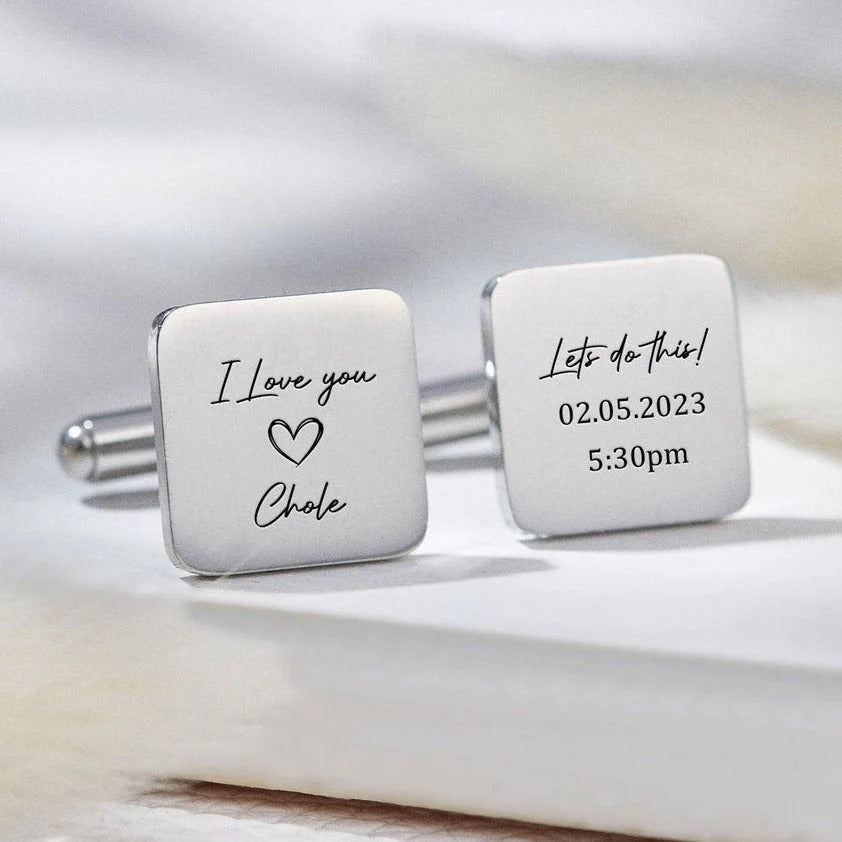 Personalized Engraving Square Cufflinks