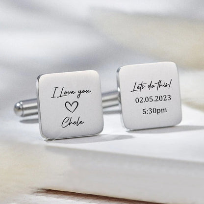 Personalized Engraving Square Cufflinks