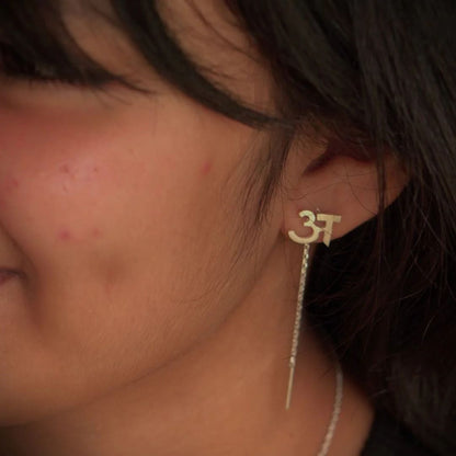 Personalized Hindi Letter Threader Earring