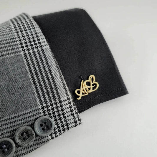 Personalized Heart Initial Cufflinks For Men