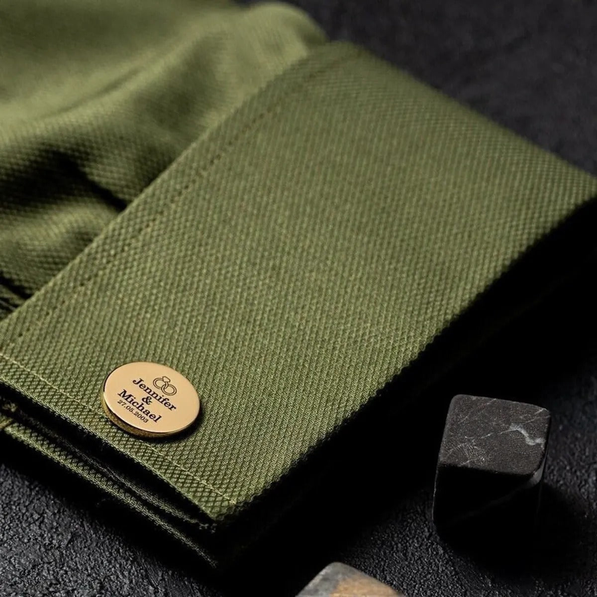 Personalized Wedding Cufflinks With Date For Men