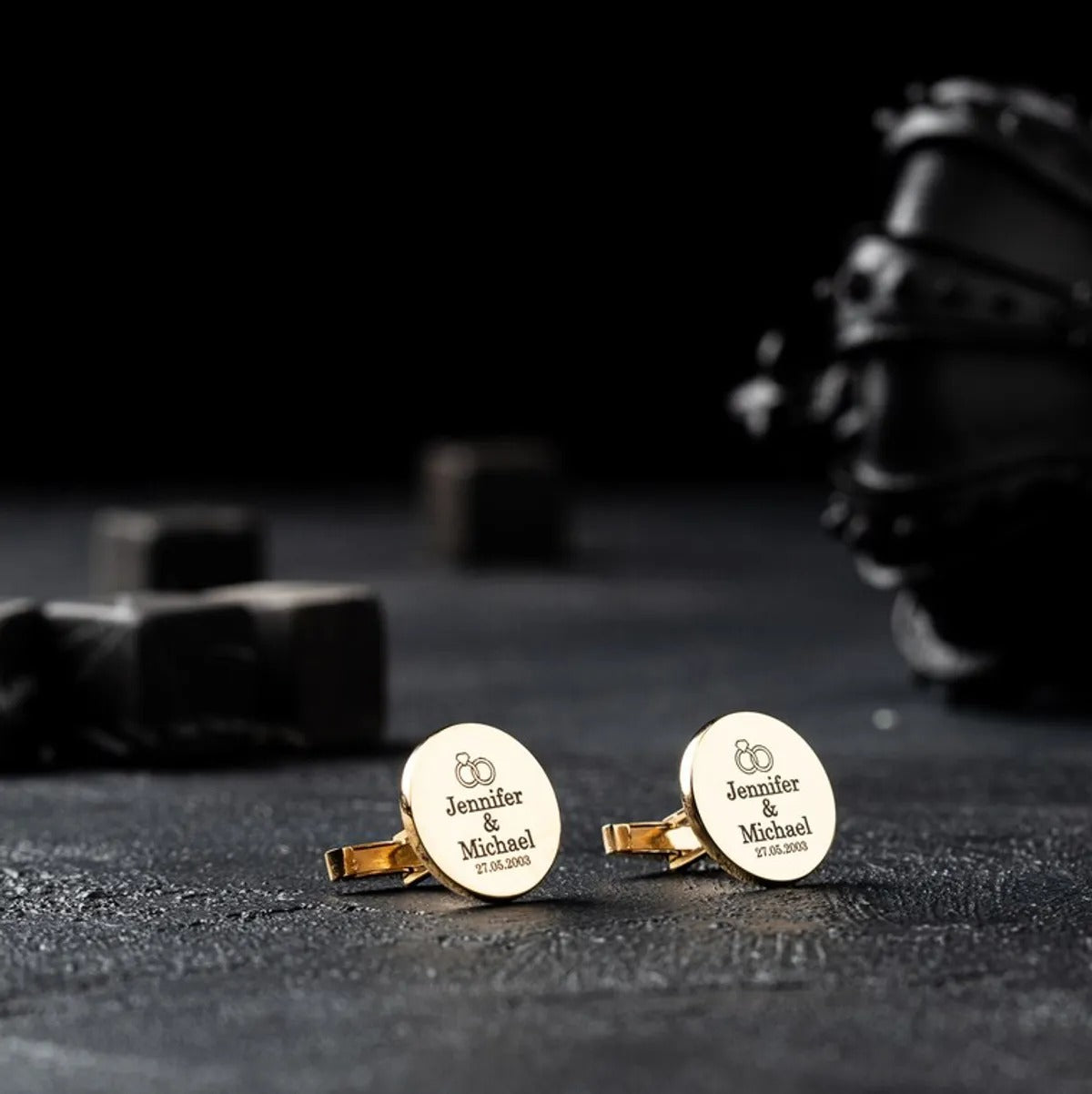 Personalized Wedding Cufflinks With Date For Men