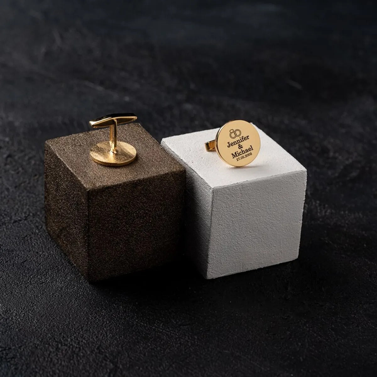Personalized Wedding Cufflinks With Date For Men